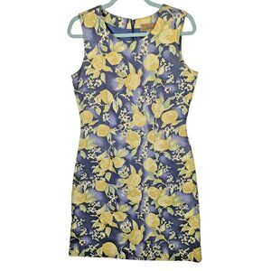 Telluride Clothing Company Women size 8 Lemon Dress Cotton Vintage Tropical